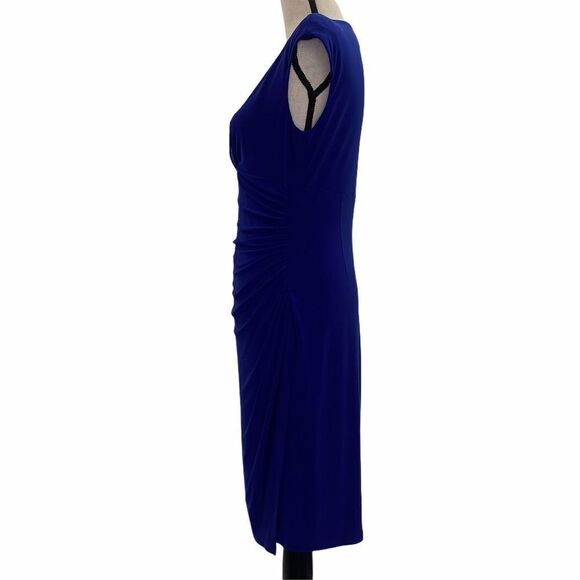 LAUREN Ralph Lauren Blue Ruched Mini Dress Size 10 - Picture 3 of 11
